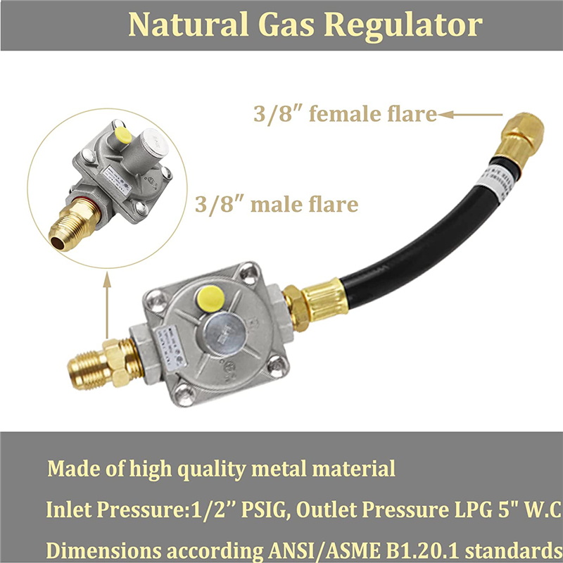 Kit de conexión rápida de conversión de manguera reguladora de gas natural de 1/2'