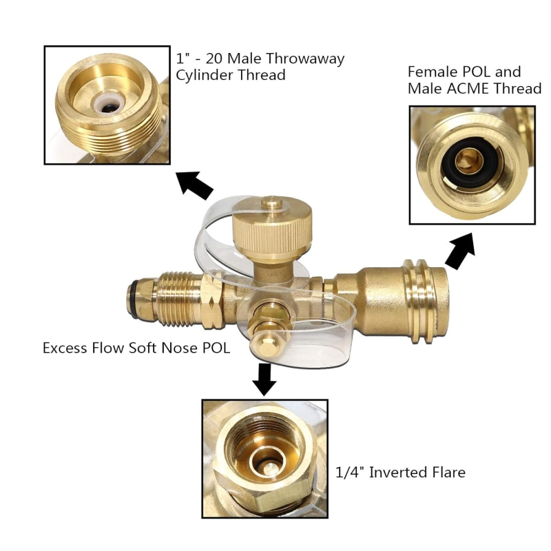 Adaptador en T de latón para propano2