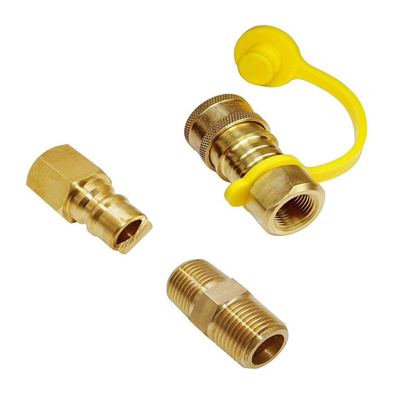 Adaptador de accesorios de conexión rápida de gas propano RV de 3/8' 3 piezas