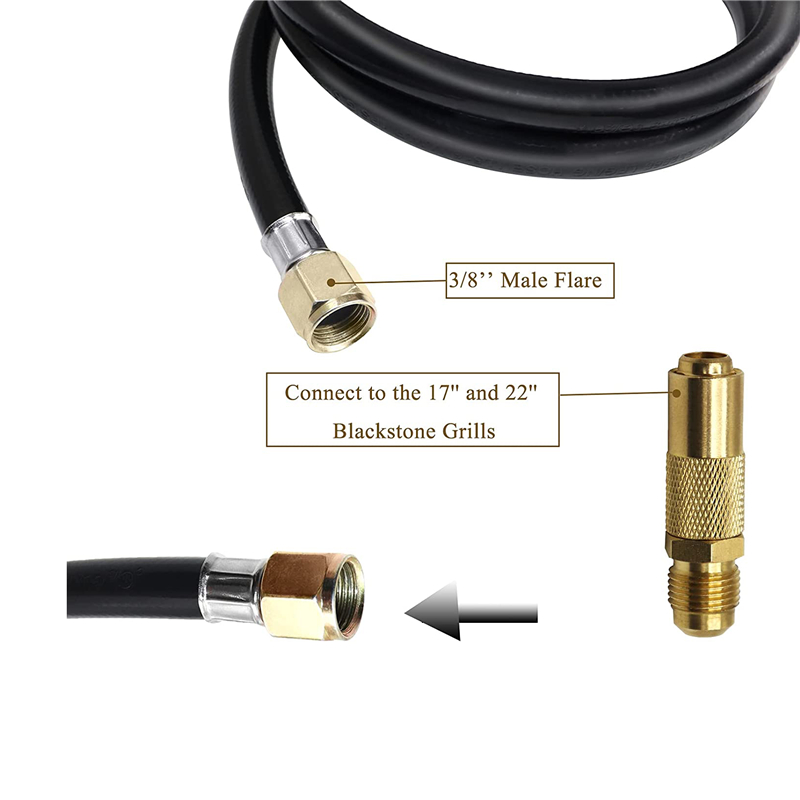 Adaptador de manguera de propano QCC de 5 pies con regulador para Blackstone