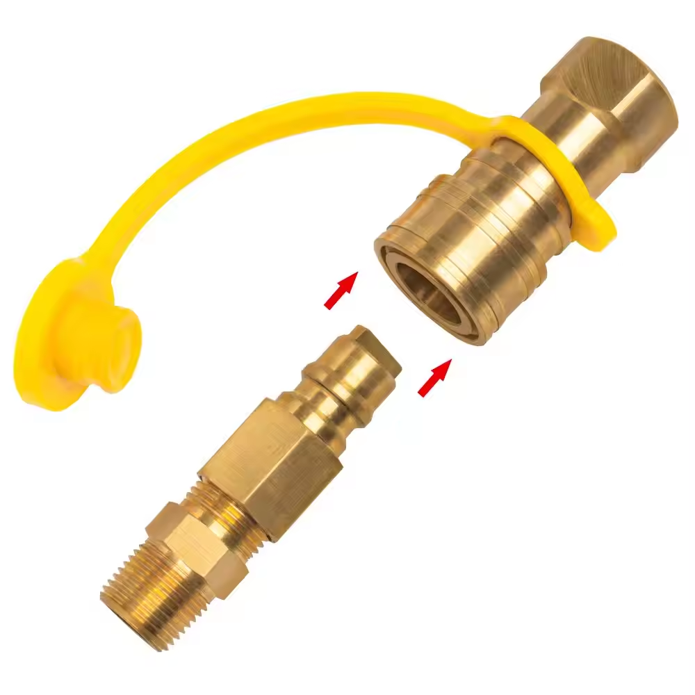 Kit adaptador de conexión rápida de gas natural de 3/8' para manguera de propano 