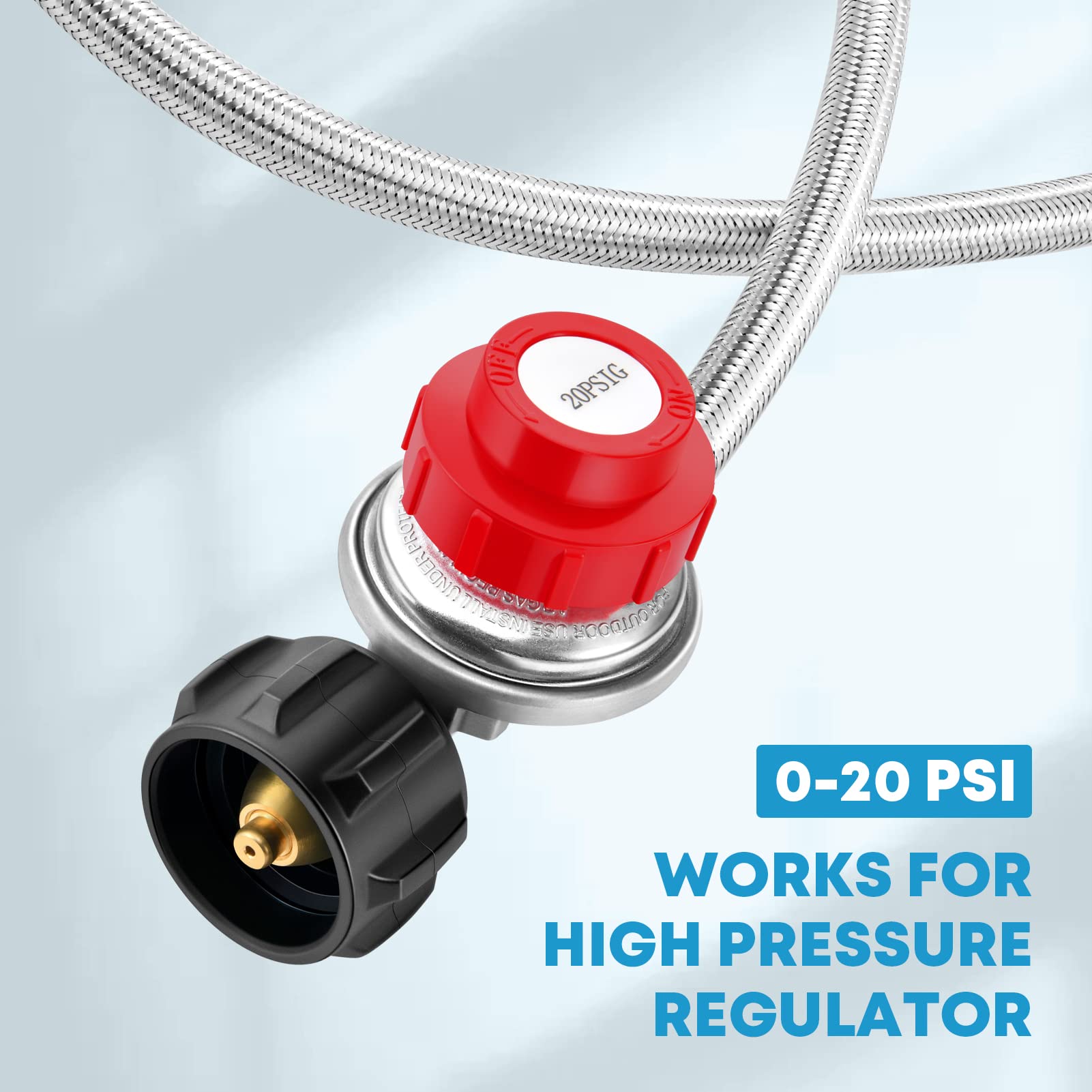 Manguera reguladora flexible de propano de alta presión SS 0-20PSI