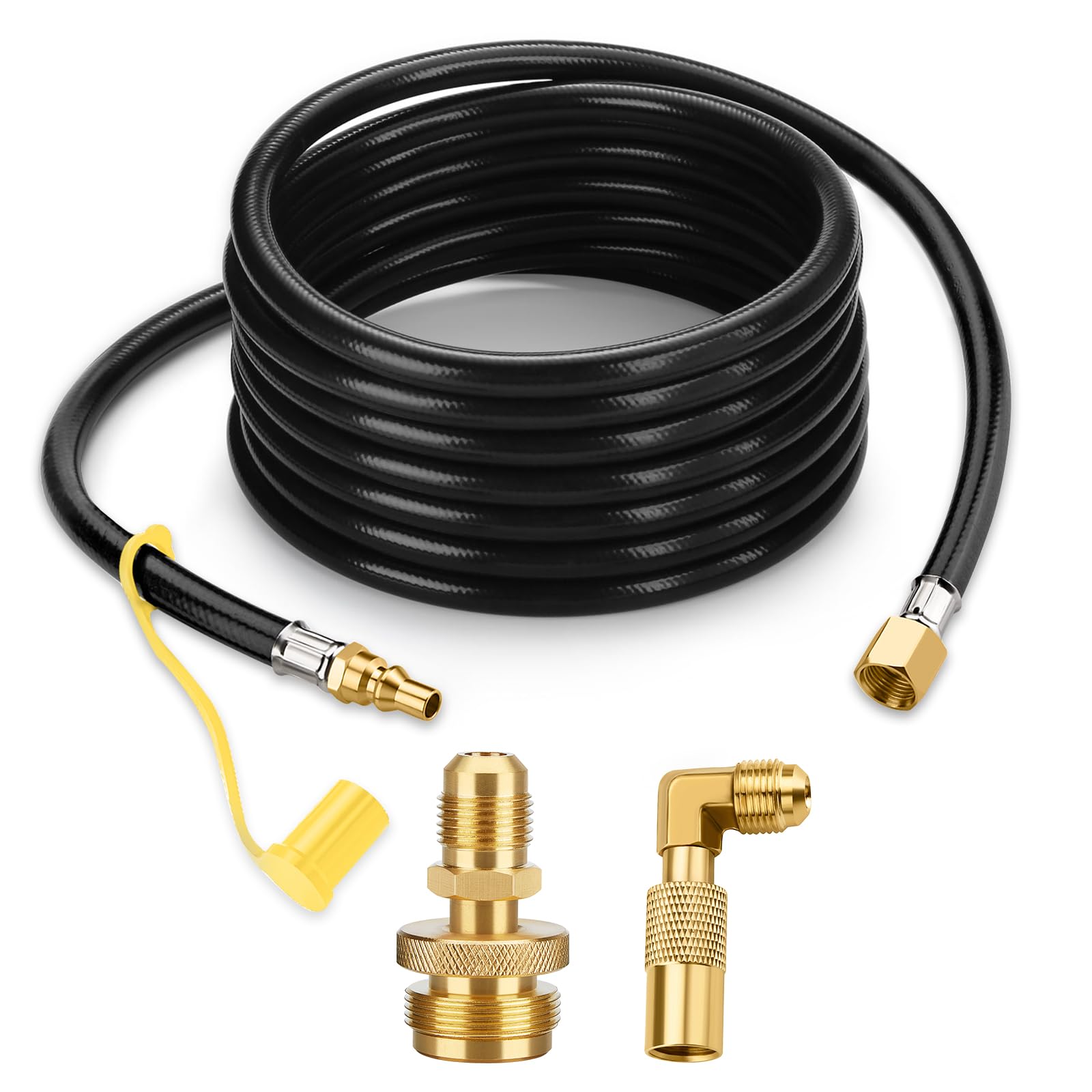 Adaptador de codo de propano de conexión rápida con RV con manguera de extensión