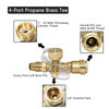 Kit de adaptador en T de latón y propano mejorado de 4 puertos para RV Camping