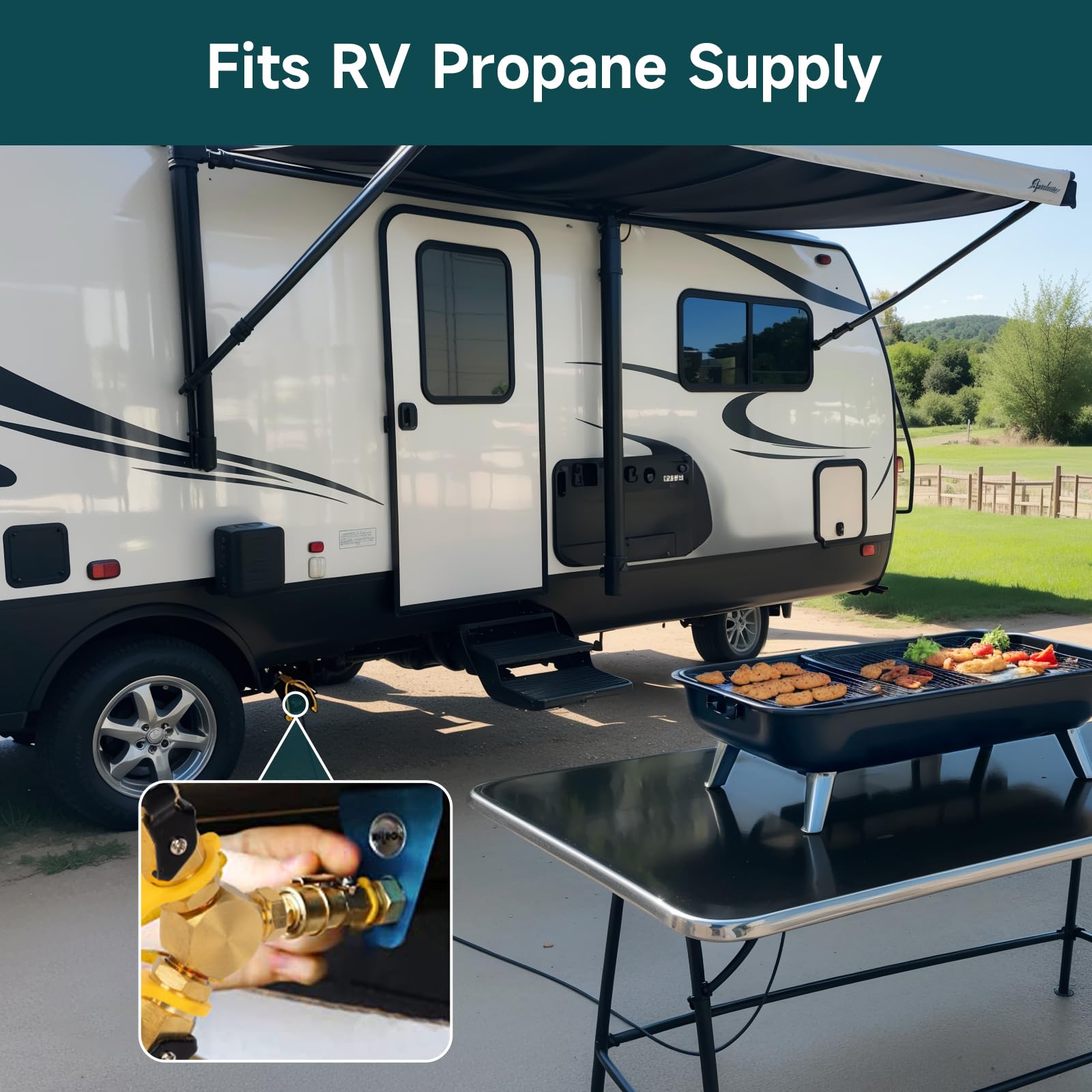 Y-brote-brote 1/4 'RV Conecte rápido con válvula de cierre