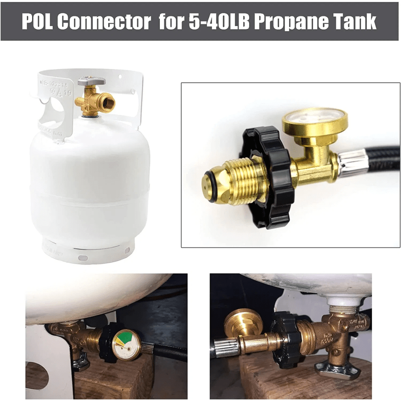 Manguera adaptadora de repuesto para conector POL de propano con manómetro 