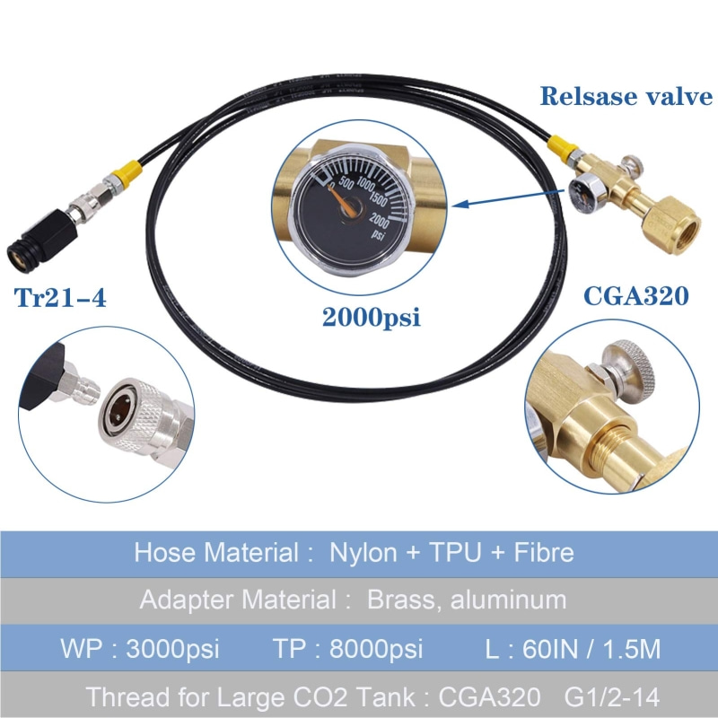 Adaptador directo para fabricante de refrescos CGA320 a TR21-4