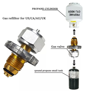 Adaptador de recarga de propano portátil para llenado de cilindros de gas LP 