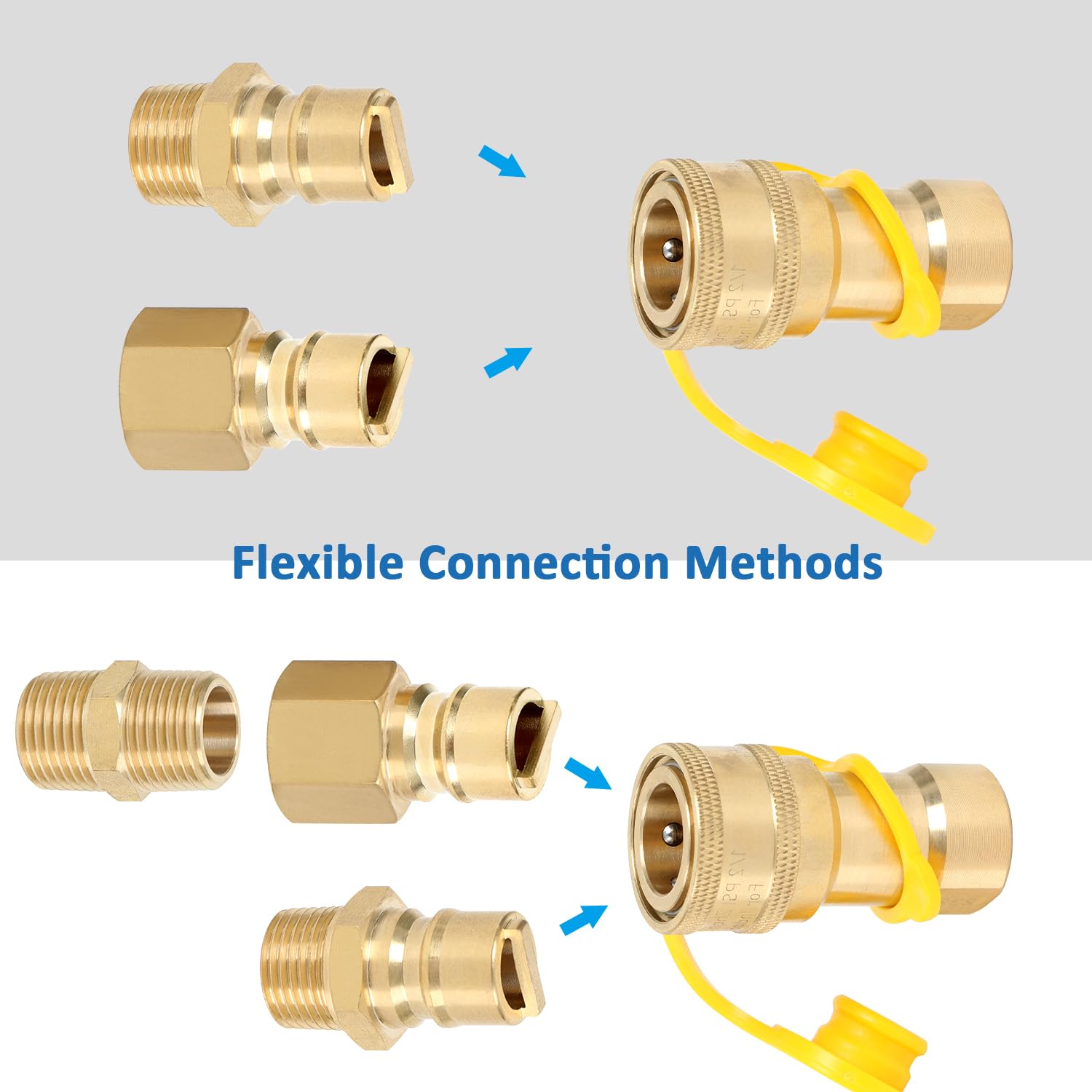 1/2 'Brass LP Gas Quick Connect Connect Desconecte Connector Kit