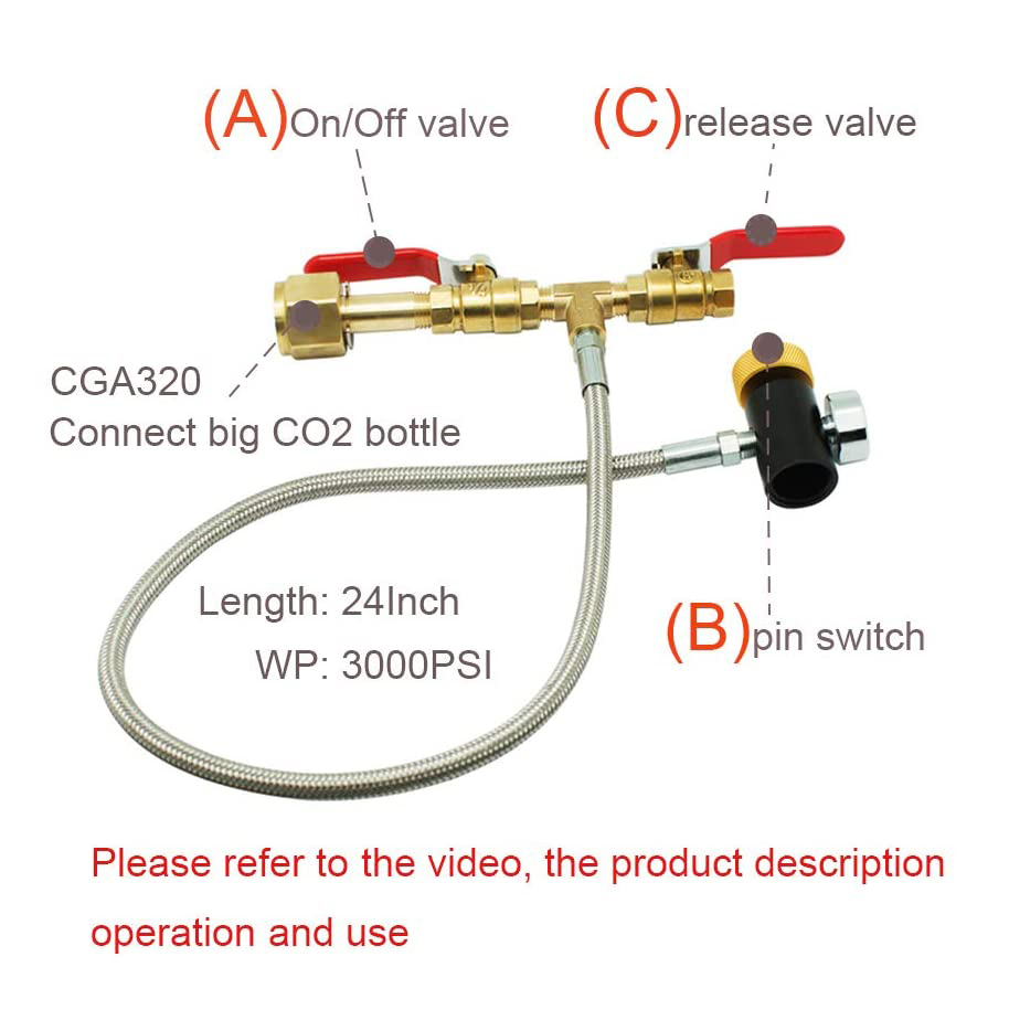 Kit de conexión de manguera adaptador de recarga de CO₂ 