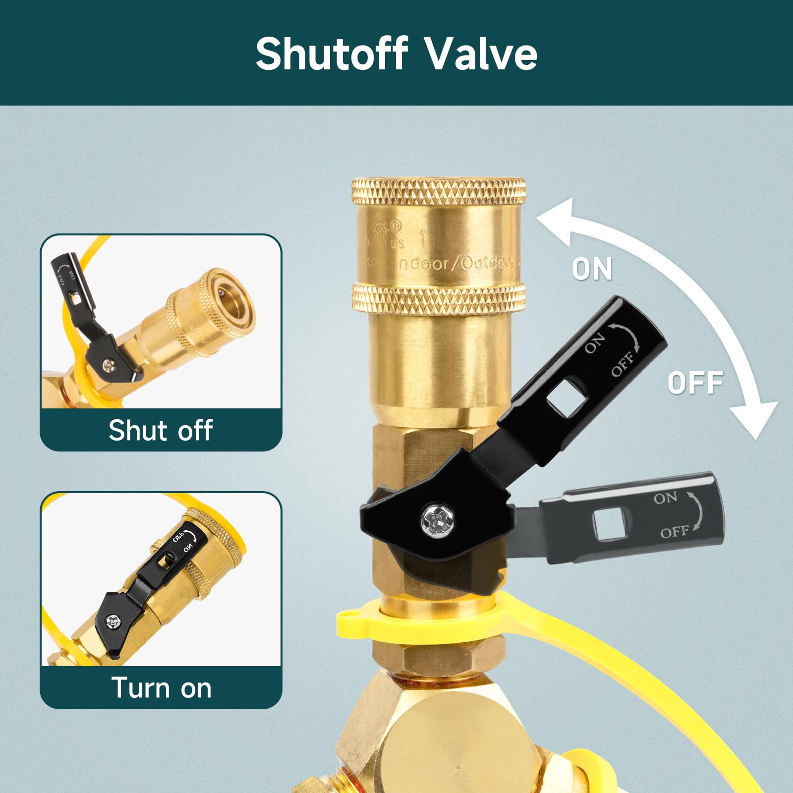 Y-brote-brote 1/4 'RV Conecte rápido con válvula de cierre