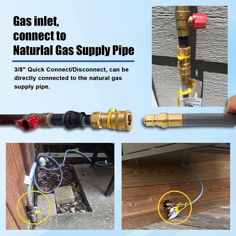 Manguera de gas natural de baja presión de 3/8' 1/2' con conexión rápida