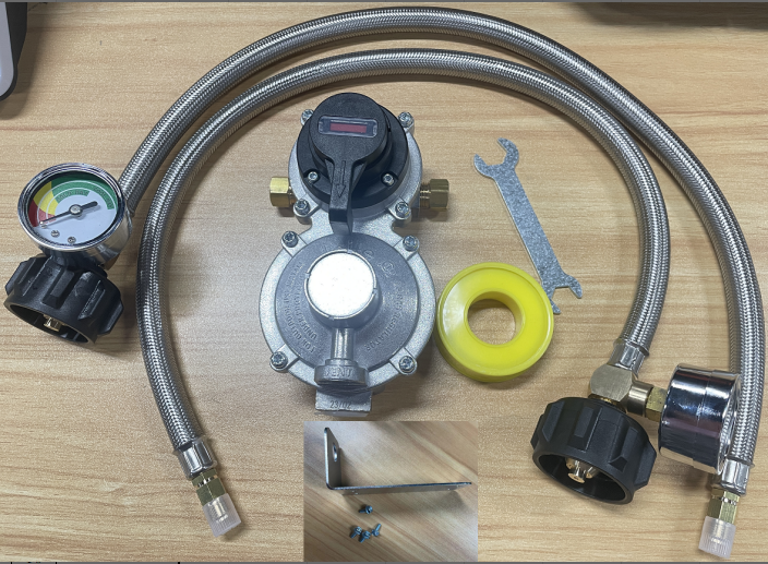 Manguera trenzada por propano para regulador de doble etapa con calibre